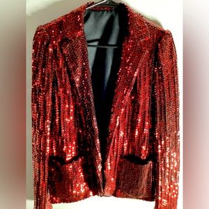 Sequin Vintage Red Jacket